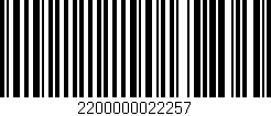 Código de barras (EAN, GTIN, SKU, ISBN): '2200000022257'
