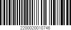 Código de barras (EAN, GTIN, SKU, ISBN): '2200020010746'