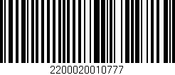 Código de barras (EAN, GTIN, SKU, ISBN): '2200020010777'
