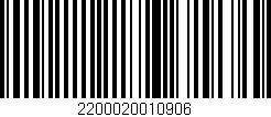 Código de barras (EAN, GTIN, SKU, ISBN): '2200020010906'
