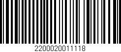 Código de barras (EAN, GTIN, SKU, ISBN): '2200020011118'