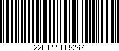 Código de barras (EAN, GTIN, SKU, ISBN): '2200220009267'