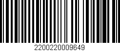 Código de barras (EAN, GTIN, SKU, ISBN): '2200220009649'