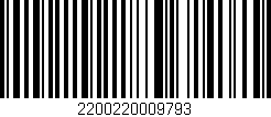 Código de barras (EAN, GTIN, SKU, ISBN): '2200220009793'