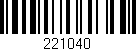 Código de barras (EAN, GTIN, SKU, ISBN): '221040'