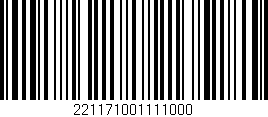 Código de barras (EAN, GTIN, SKU, ISBN): '221171001111000'