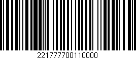 Código de barras (EAN, GTIN, SKU, ISBN): '221777700110000'