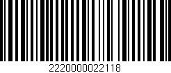 Código de barras (EAN, GTIN, SKU, ISBN): '2220000022118'