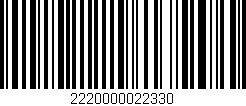 Código de barras (EAN, GTIN, SKU, ISBN): '2220000022330'