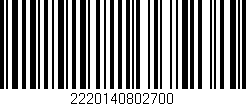 Código de barras (EAN, GTIN, SKU, ISBN): '2220140802700'