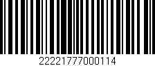 Código de barras (EAN, GTIN, SKU, ISBN): '22221777000114'