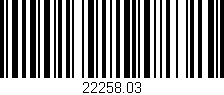 Código de barras (EAN, GTIN, SKU, ISBN): '22258.03'
