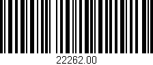 Código de barras (EAN, GTIN, SKU, ISBN): '22262.00'