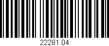 Código de barras (EAN, GTIN, SKU, ISBN): '22281.04'