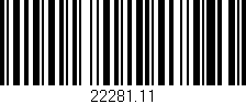 Código de barras (EAN, GTIN, SKU, ISBN): '22281.11'