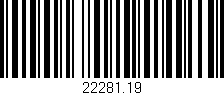 Código de barras (EAN, GTIN, SKU, ISBN): '22281.19'