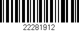 Código de barras (EAN, GTIN, SKU, ISBN): '22281912'