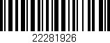 Código de barras (EAN, GTIN, SKU, ISBN): '22281926'