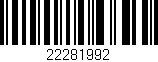 Código de barras (EAN, GTIN, SKU, ISBN): '22281992'