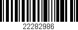 Código de barras (EAN, GTIN, SKU, ISBN): '22282986'