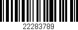 Código de barras (EAN, GTIN, SKU, ISBN): '22283789'