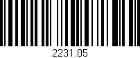 Código de barras (EAN, GTIN, SKU, ISBN): '2231.05'