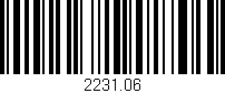 Código de barras (EAN, GTIN, SKU, ISBN): '2231.06'