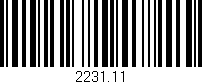 Código de barras (EAN, GTIN, SKU, ISBN): '2231.11'