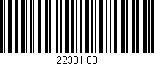 Código de barras (EAN, GTIN, SKU, ISBN): '22331.03'
