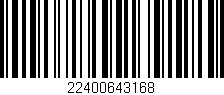 Código de barras (EAN, GTIN, SKU, ISBN): '22400643168'