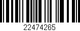 Código de barras (EAN, GTIN, SKU, ISBN): '22474265'