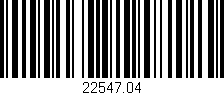 Código de barras (EAN, GTIN, SKU, ISBN): '22547.04'