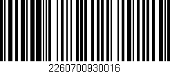 Código de barras (EAN, GTIN, SKU, ISBN): '2260700930016'