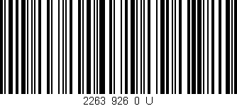 Código de barras (EAN, GTIN, SKU, ISBN): '2263_926_0_U'