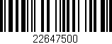 Código de barras (EAN, GTIN, SKU, ISBN): '22647500'