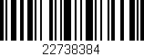 Código de barras (EAN, GTIN, SKU, ISBN): '22738384'