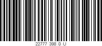 Código de barras (EAN, GTIN, SKU, ISBN): '22777_398_0_U'