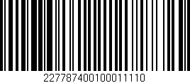 Código de barras (EAN, GTIN, SKU, ISBN): '227787400100011110'