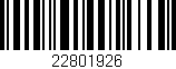 Código de barras (EAN, GTIN, SKU, ISBN): '22801926'