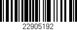 Código de barras (EAN, GTIN, SKU, ISBN): '22905192'