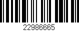 Código de barras (EAN, GTIN, SKU, ISBN): '22986665'