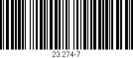 Código de barras (EAN, GTIN, SKU, ISBN): '23.274-7'