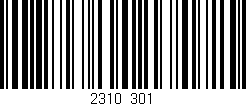 Código de barras (EAN, GTIN, SKU, ISBN): '2310/301'