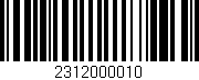 Código de barras (EAN, GTIN, SKU, ISBN): '2312000010'