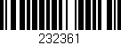 Código de barras (EAN, GTIN, SKU, ISBN): '232361'