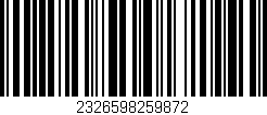 Código de barras (EAN, GTIN, SKU, ISBN): '2326598259872'
