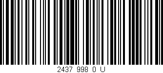 Código de barras (EAN, GTIN, SKU, ISBN): '2437_998_0_U'