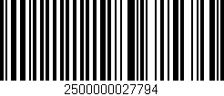 Código de barras (EAN, GTIN, SKU, ISBN): '2500000027794'