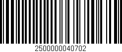 Código de barras (EAN, GTIN, SKU, ISBN): '2500000040702'