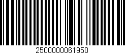 Código de barras (EAN, GTIN, SKU, ISBN): '2500000061950'